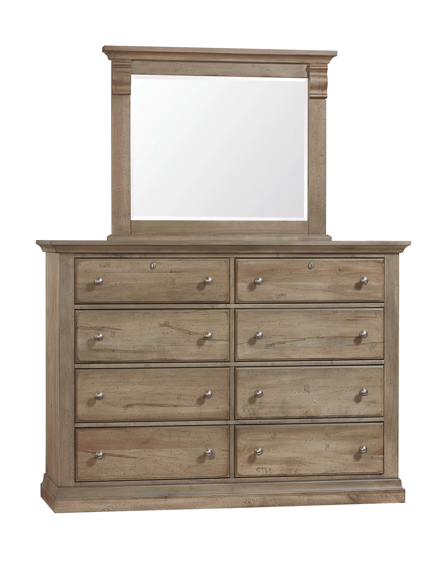 Carlisle - 8-Drawers Dresser - Natural Grey