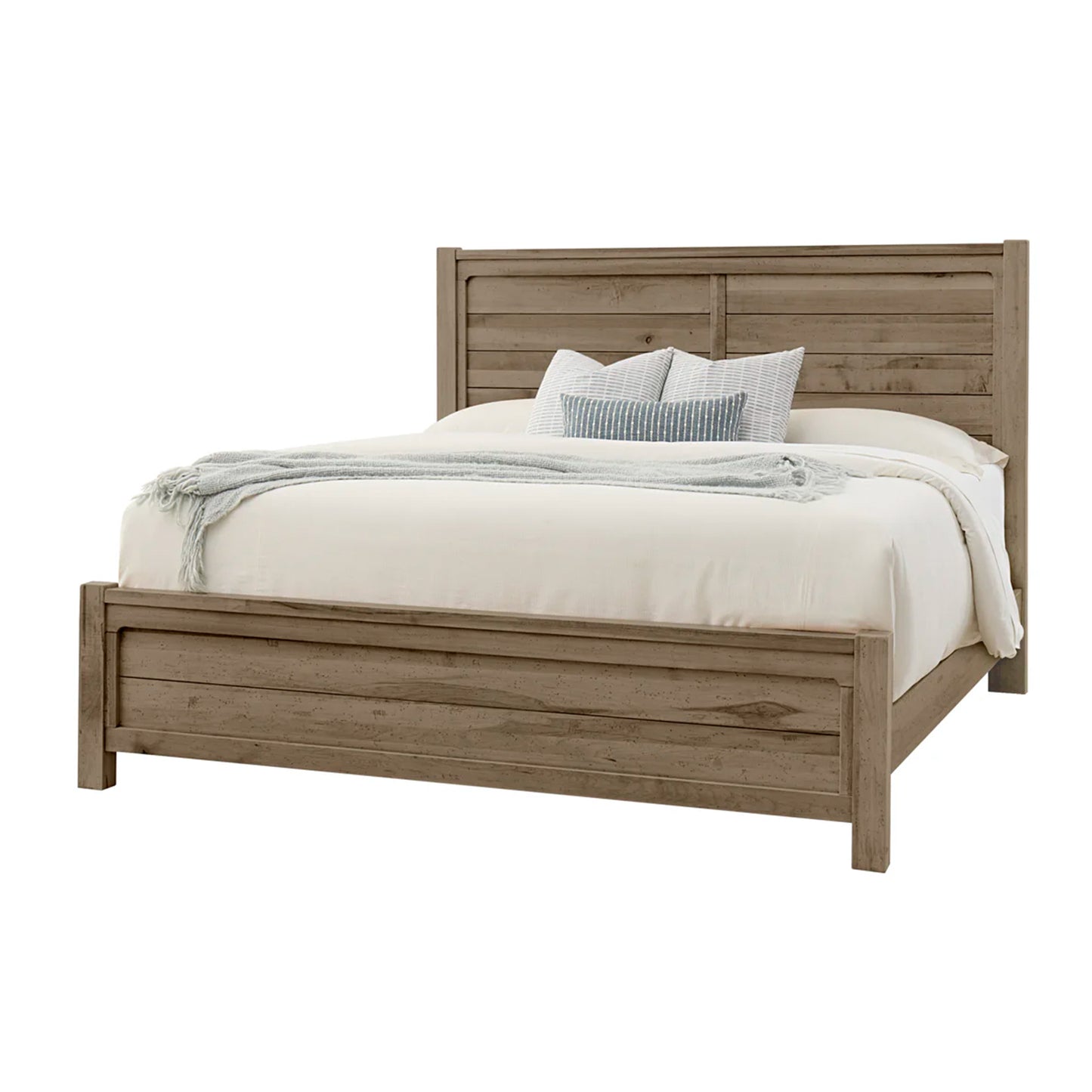 Cool Rustic - Queen Plank Bed - Stone Gray