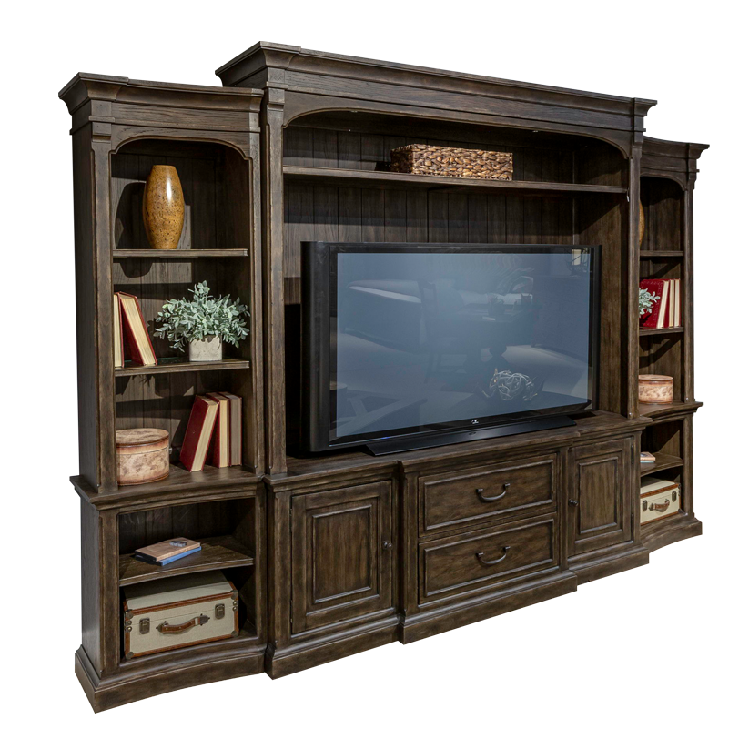 Paradise Valley - Entertainment Center with Piers - Dark Brown