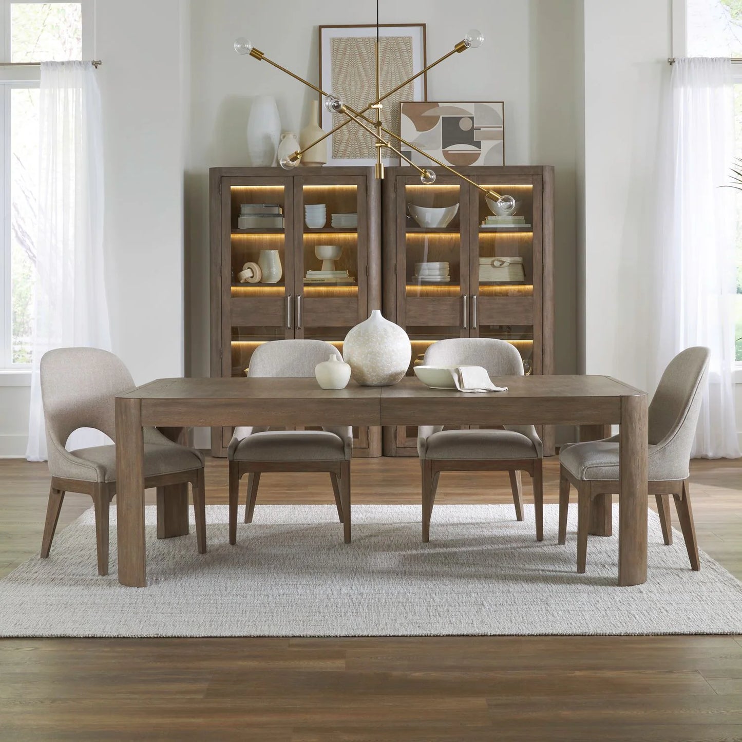 South Bend - 5 Piece Rectangular Table Set - Brown