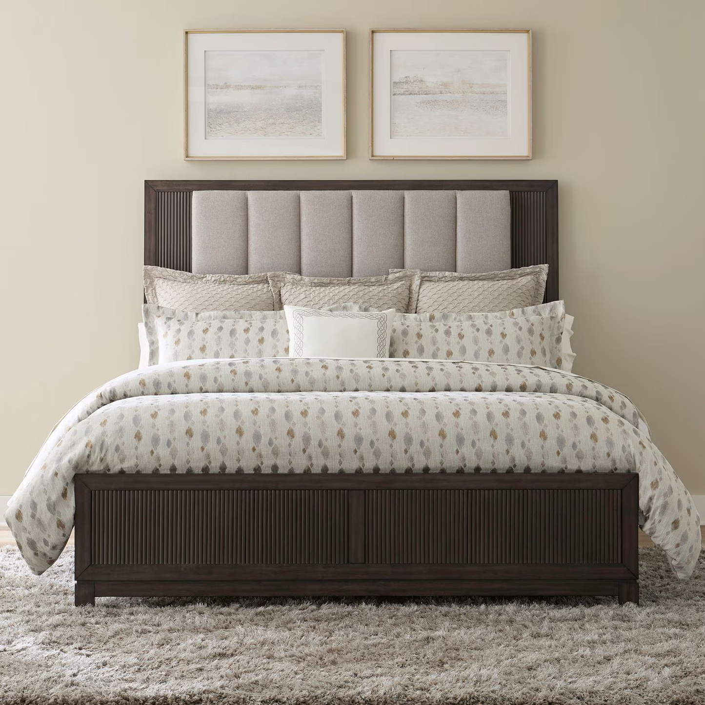 Modern Edge - King California Upholstered Bed - Caffe