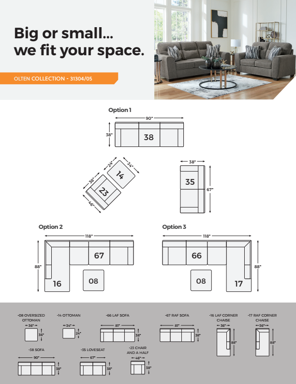 Olten - Graphite - 2-Piece Sectional With RAF Corner Chaise