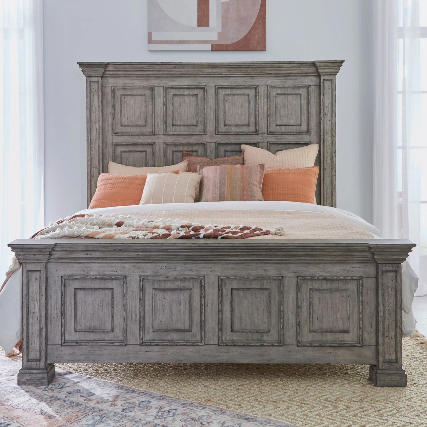 Big Valley - California King Panel Bed - Gray