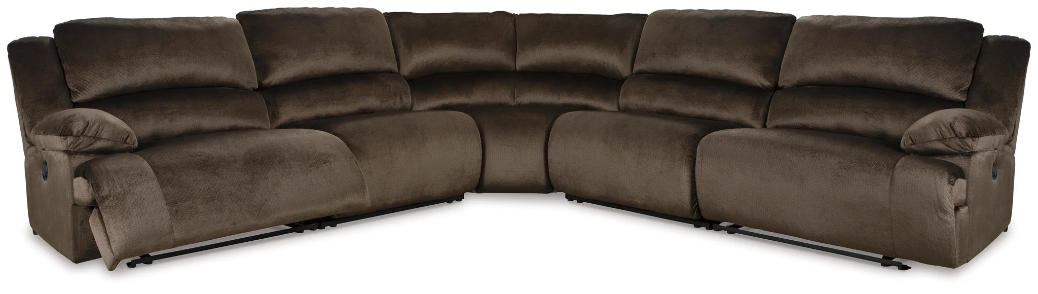 Clonmel Chocolate 5Piece Reclining Sectional Furniture Warehouse