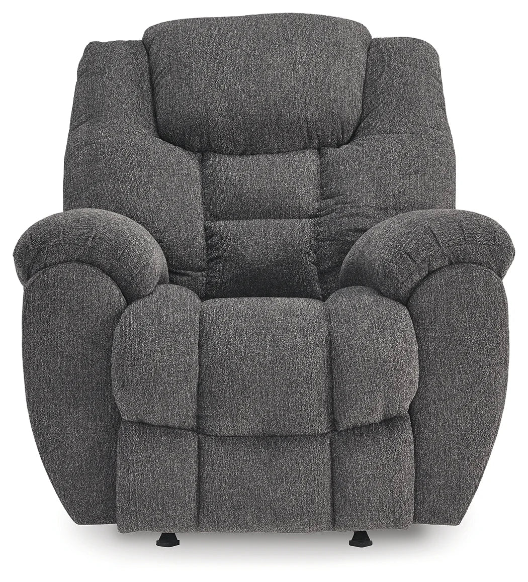 Foreside - Charcoal - 3 Pc. - Reclining Sofa, Reclining Loveseat With Console, Rocker Recliner
