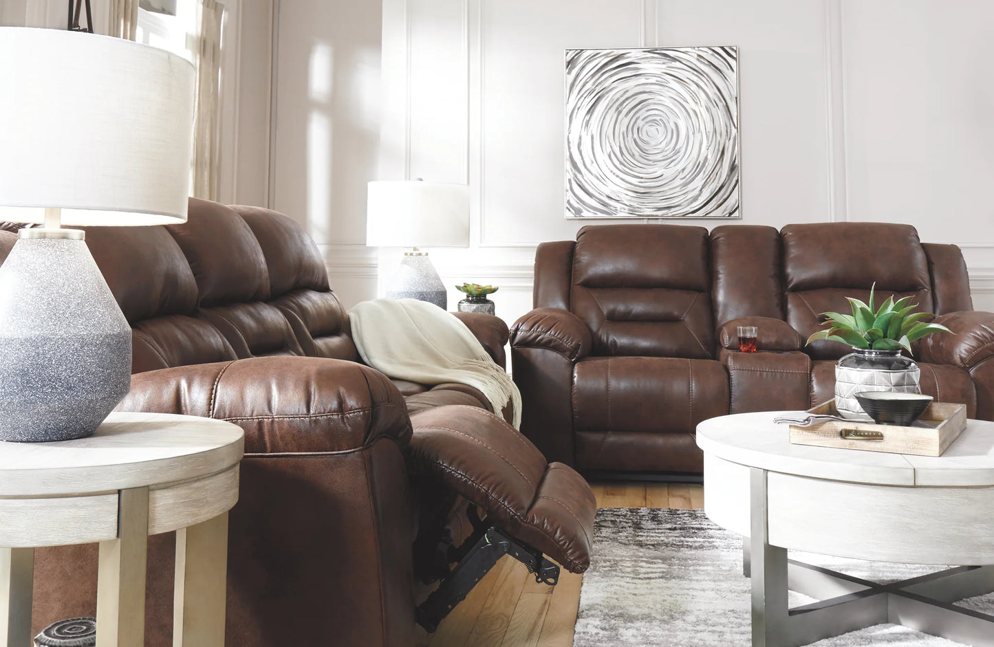 Stoneland - Chocolate - 3 Pc. - Reclining Sofa, Loveseat, Rocker Recliner