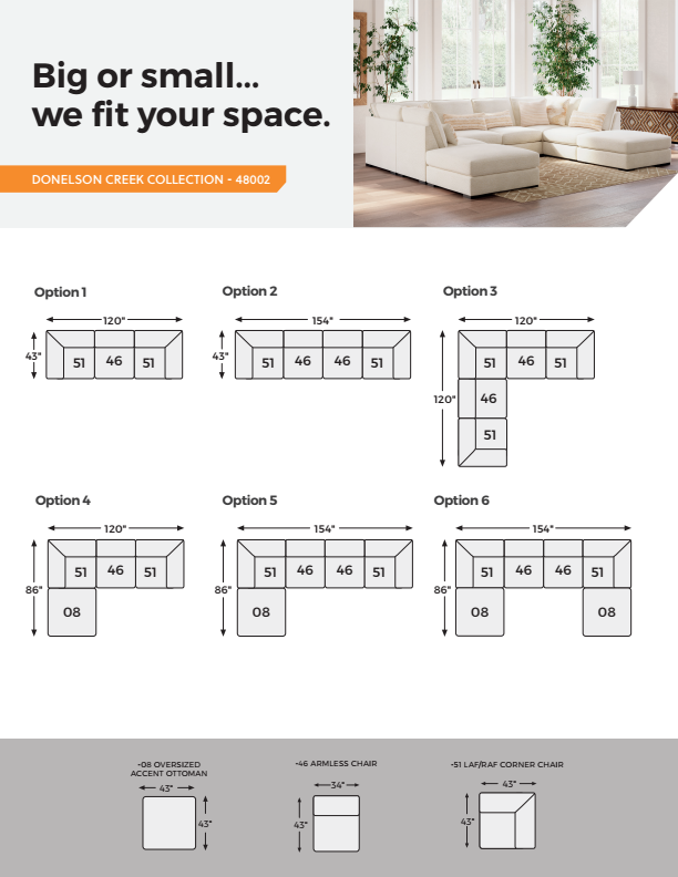 Donelson Creek - Vanilla - 5-Piece Sectional