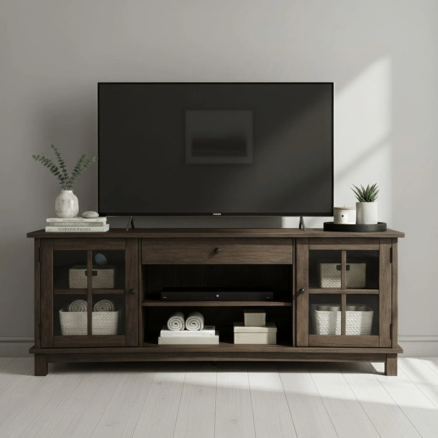 Logan - 82" TV Console Multi - Dark Brown
