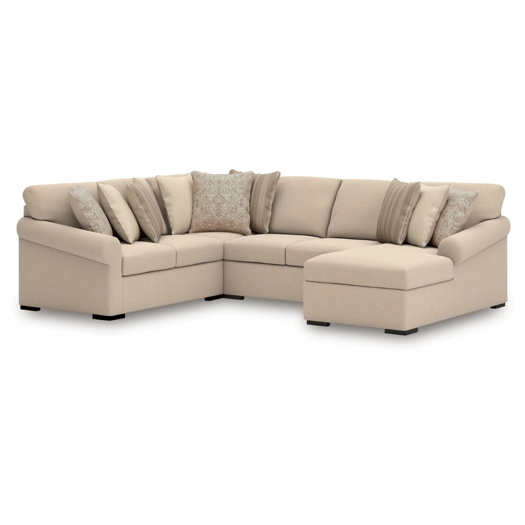 LadyMae - Twill - 4-Piece Sectional With RAF Corner Chaise
