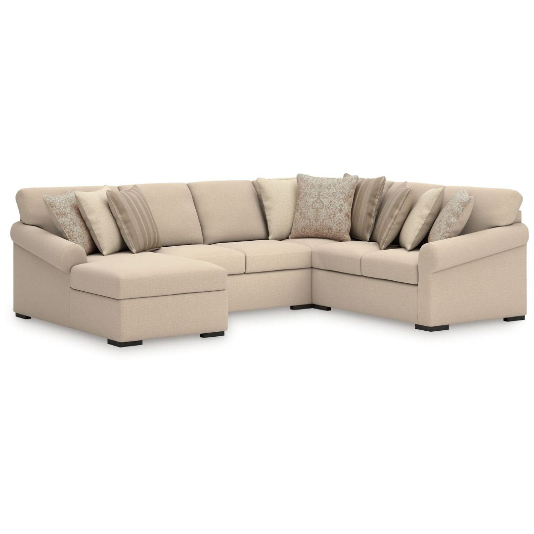 LadyMae - Twill - 4-Piece Sectional With LAF Corner Chaise