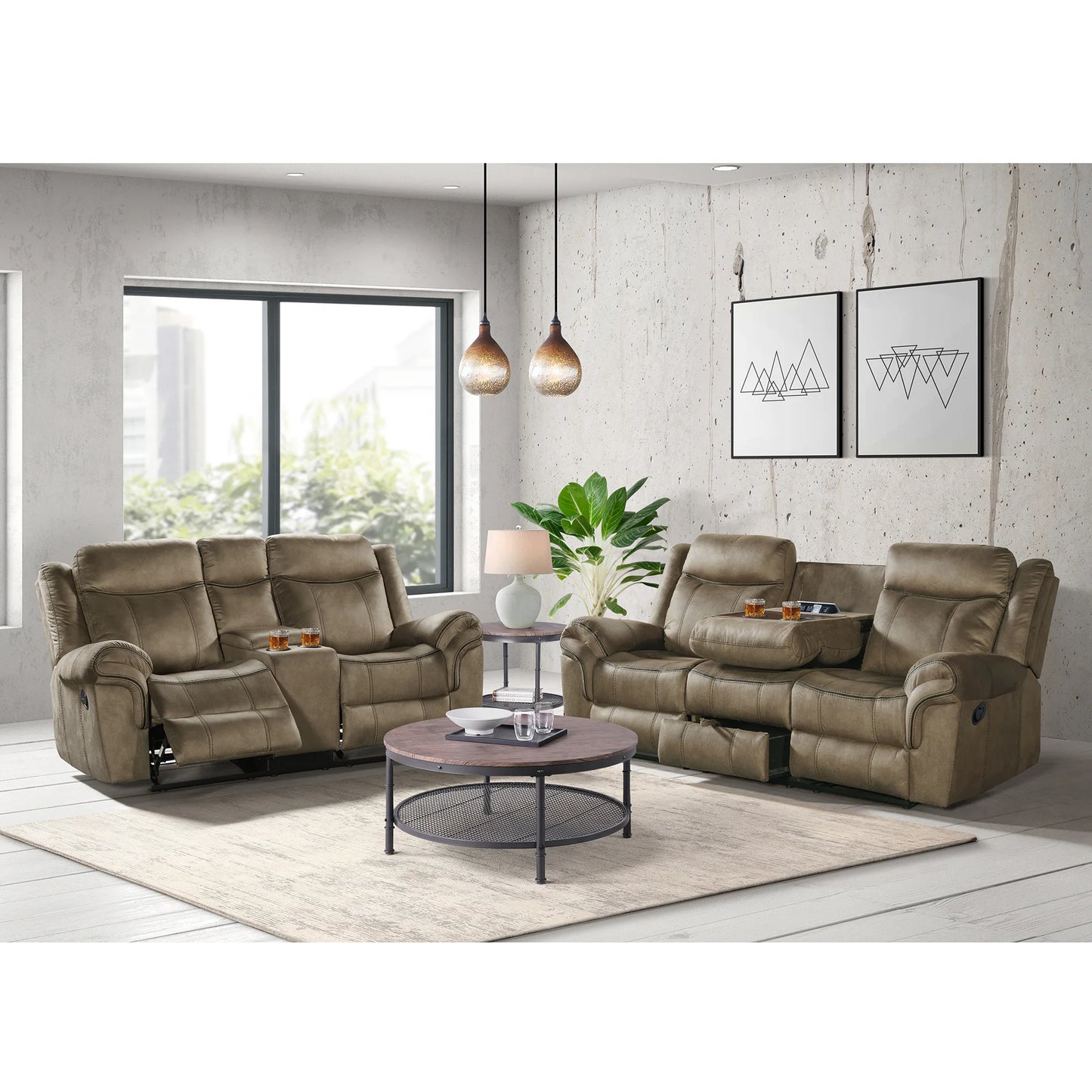 Sorrento - Motion Loveseat With Console - T101 Brown