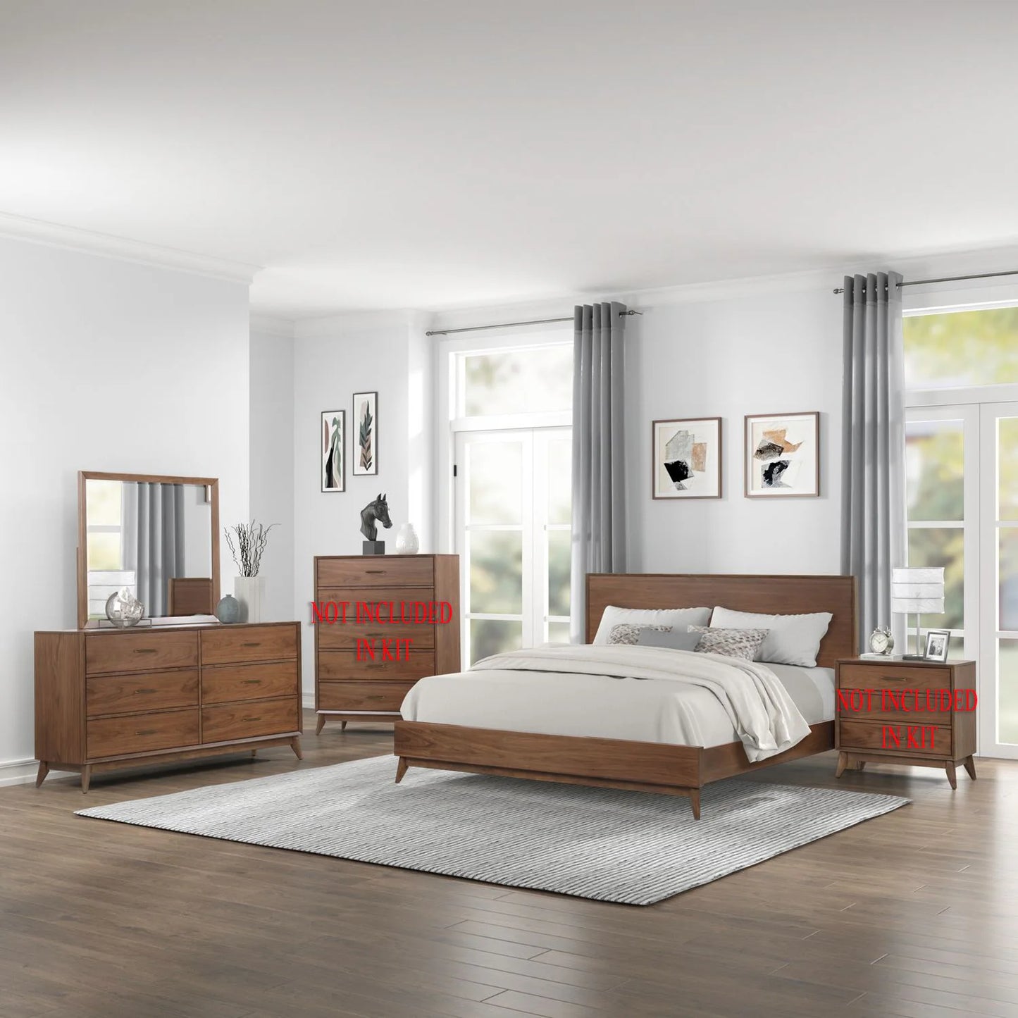 Century Modern - California King Platform Bed - Light Brown