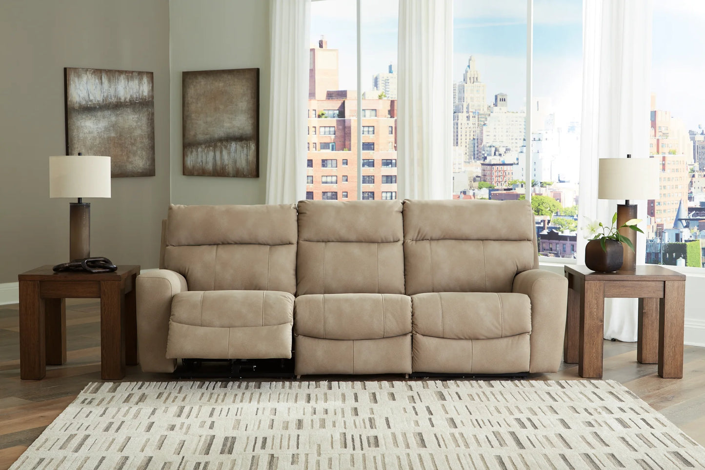 Next-gen Durapella - Sand - 3-Piece Power Reclining Sectional Sofa