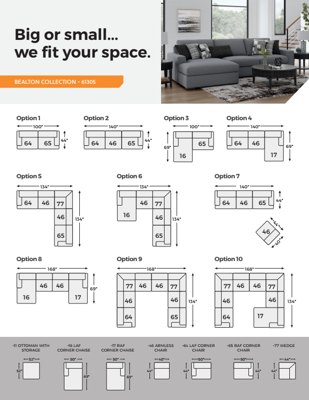 Bealton - Salt and Pepper - 5-Piece Sectional With RAF Corner Chaise