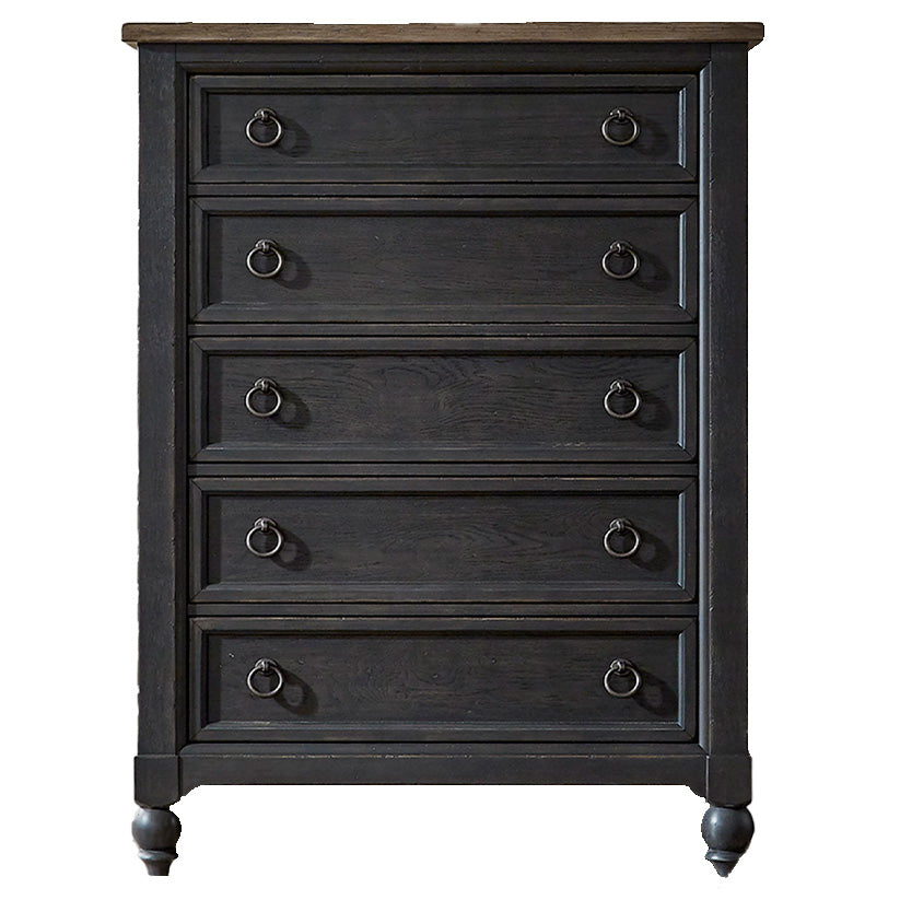 Americana Farmhouse - 5 Drawer Chest - Dark Gray