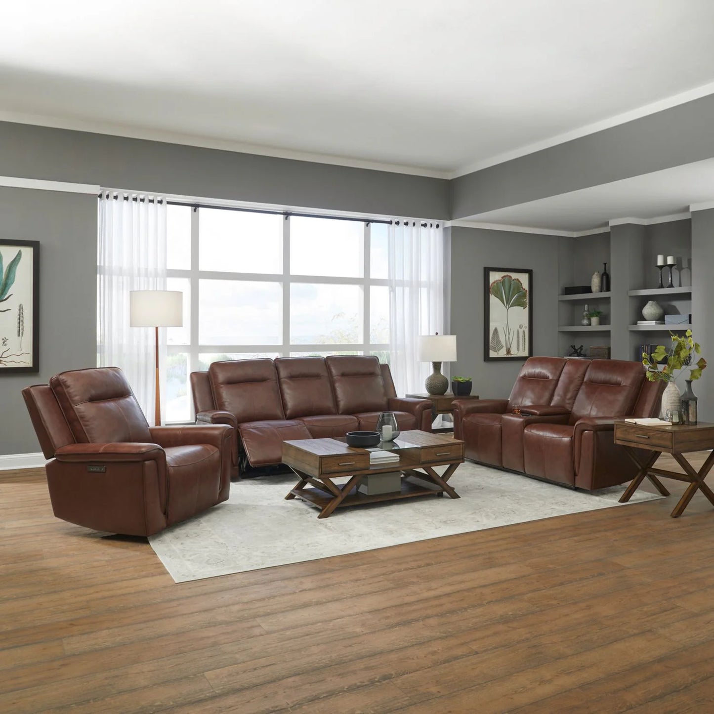 Avery - Sofa With Loveseat & Recliner - Brown