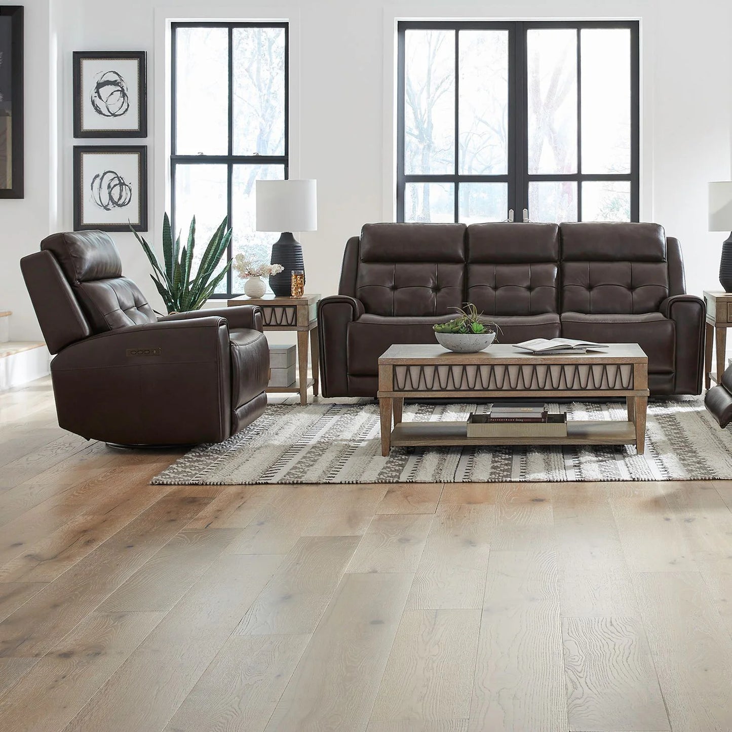 Carrington - Sofa & Recliner - Dark Brown