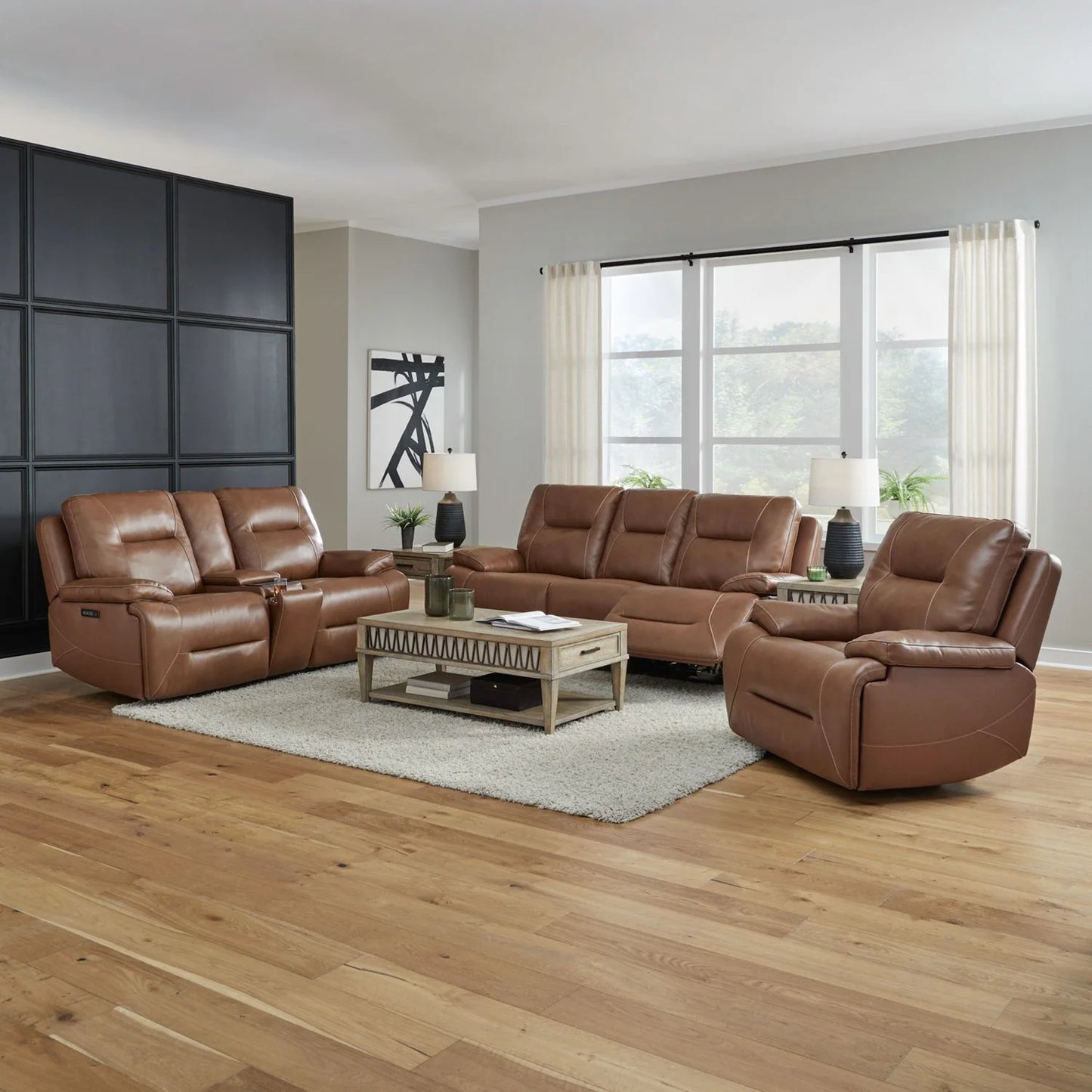 Cameron - Sofa With Loveseat & Recliner - Brown