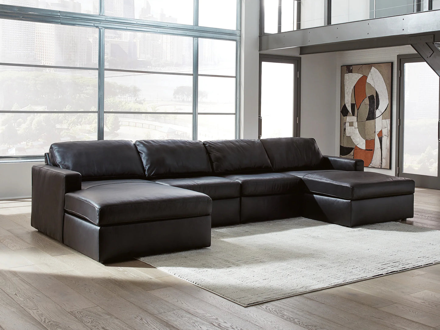 ModMax II - 4-Piece Double Chaise Sectional - Black
