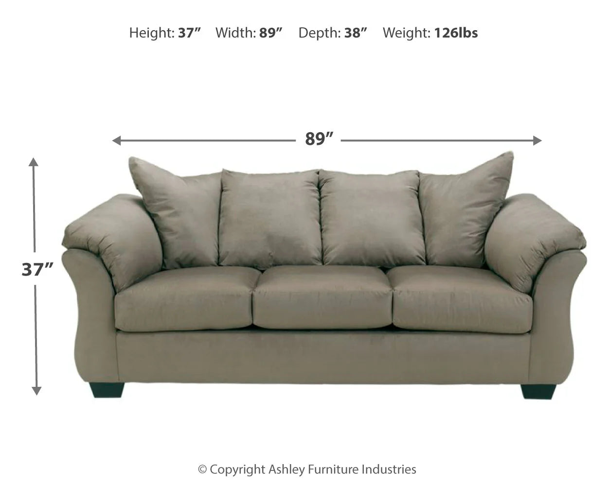 Darcy - Cobblestone - Sofa