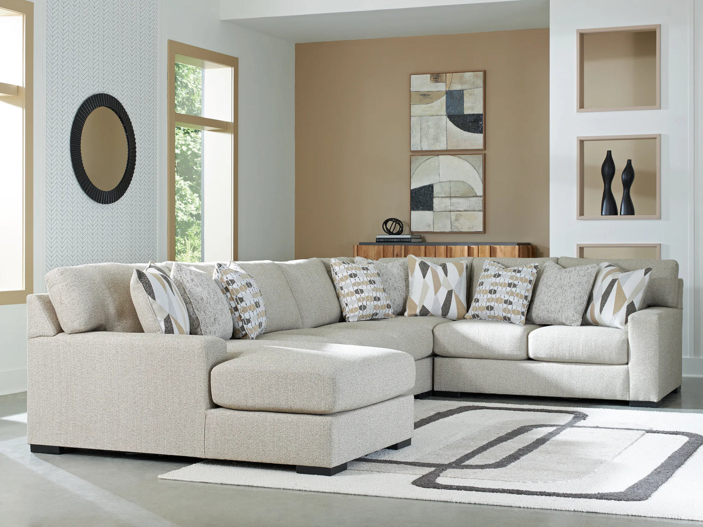 LaureLGrove - Pebble - 5-Piece Sectional With LAF Corner Chaise