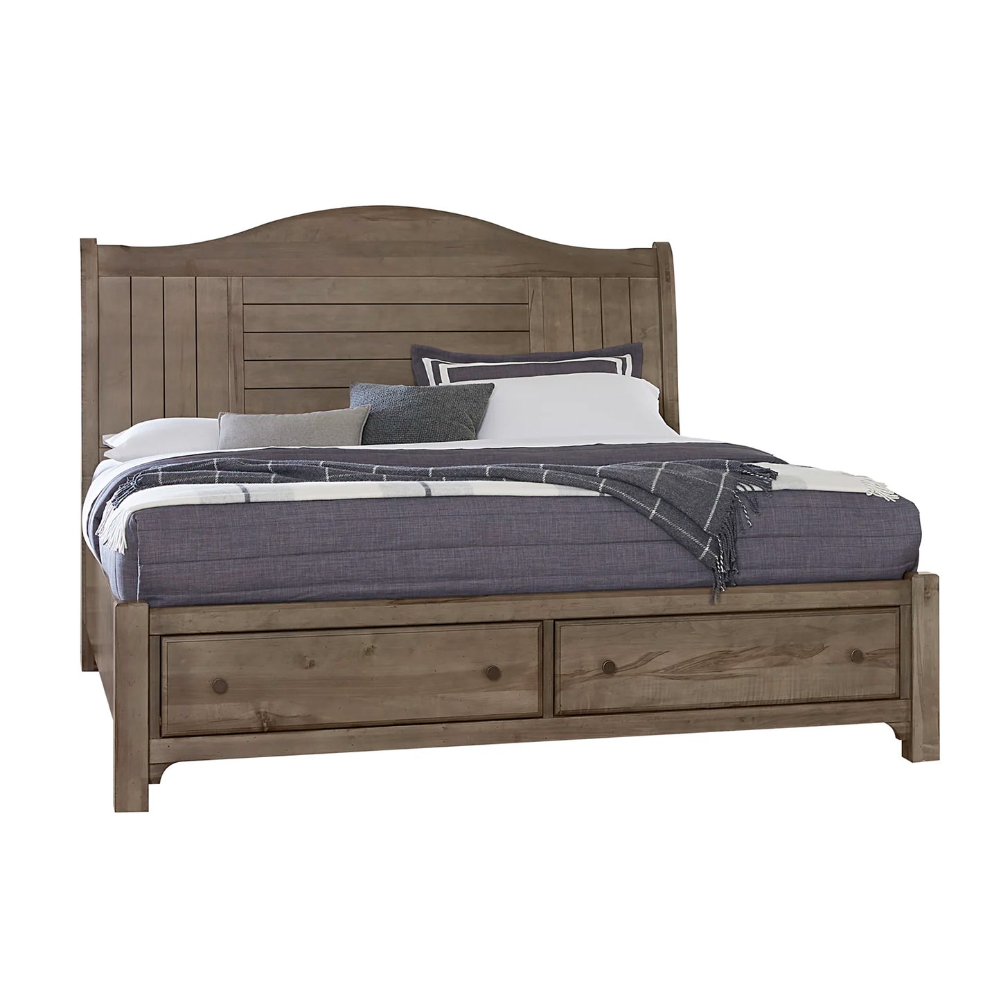 Cool Farmhouse - Queen Sleigh Footboard Storage Bed - Gray