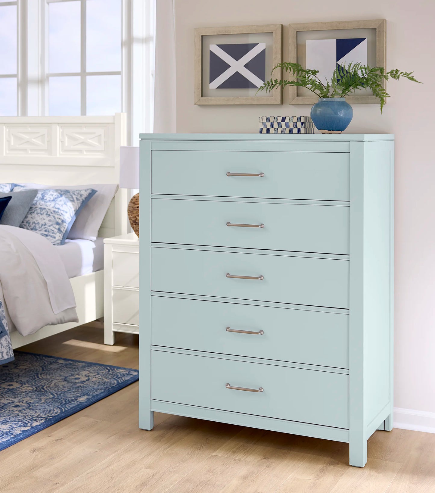 Tide & Timber - Chest - 5 Drawers - Blue Maple