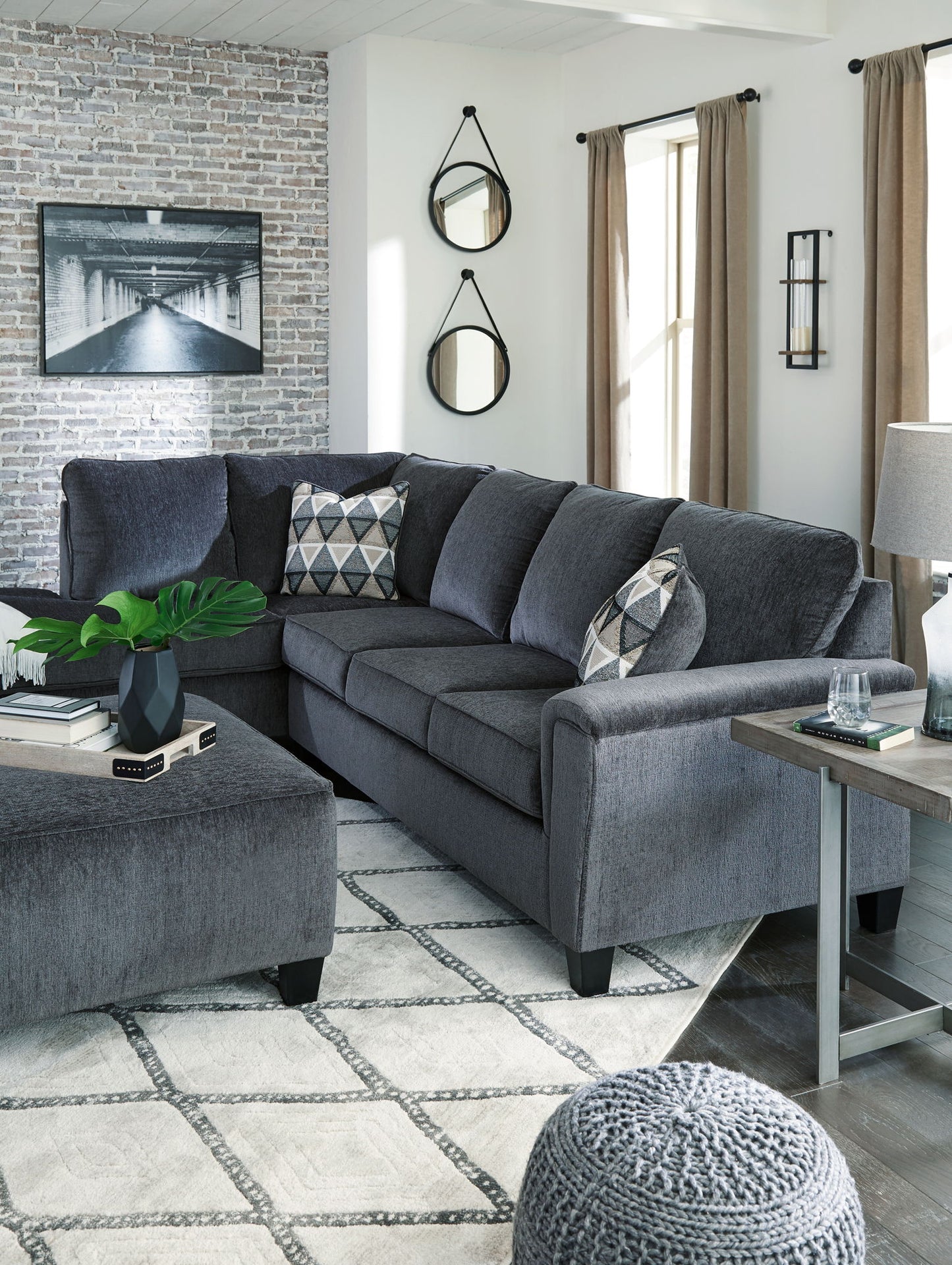 Abinger - Smoke - Left Arm Facing Chaise 2 Pc Sectional