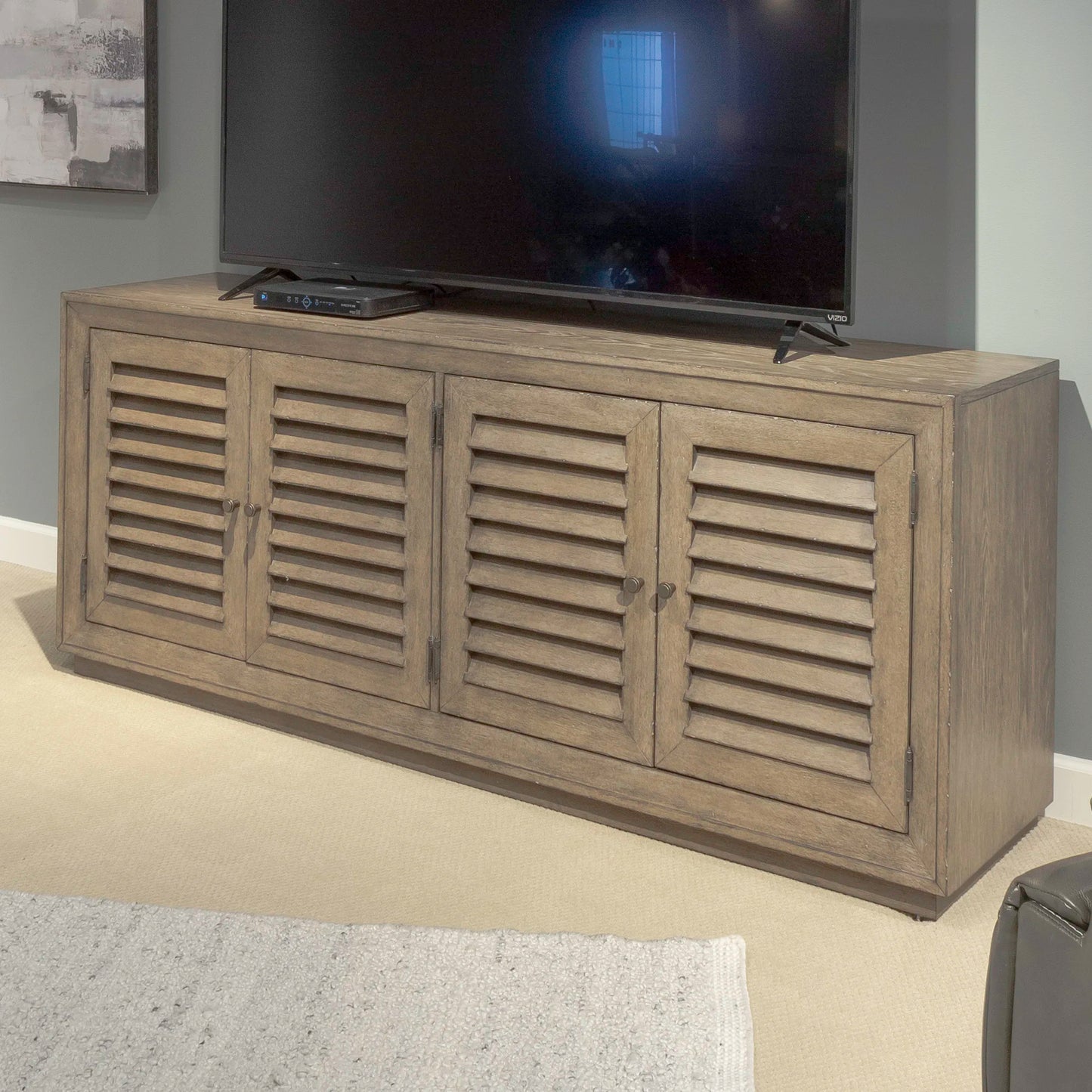 Aspen Sky - 78" TV Console - Weathered Saddle Brown