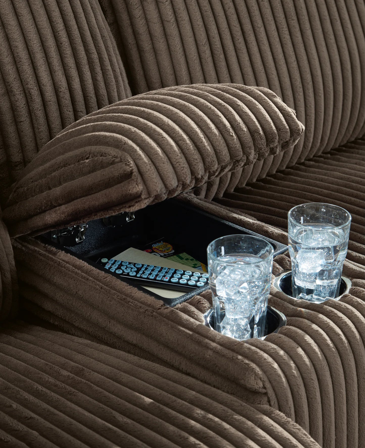 Top Tier - Chocolate - 3-Piece Reclining Sectional Sofa With Raf Press Back Chaise