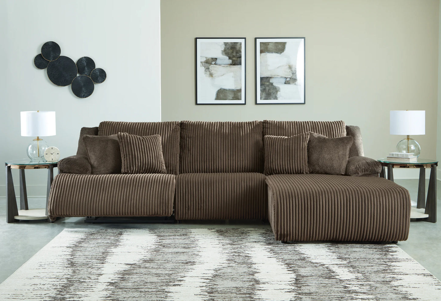 Top Tier - Chocolate - 3-Piece Reclining Sectional Sofa With Raf Chaise