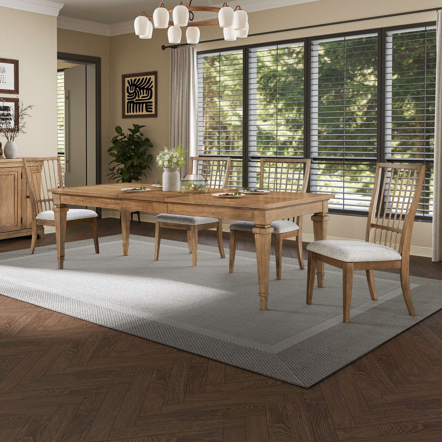 Haven Hills - 5 Piece Rectangular Table Set - Camel Beige