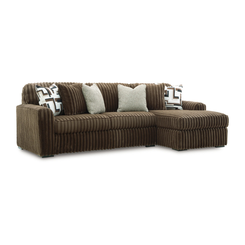 Midnight-Madness - Chocolate - 2-Piece Sectional Sofa With RAF Midnight-Madness - Chocolate - 2-Piece Sectional Sofa With RAF