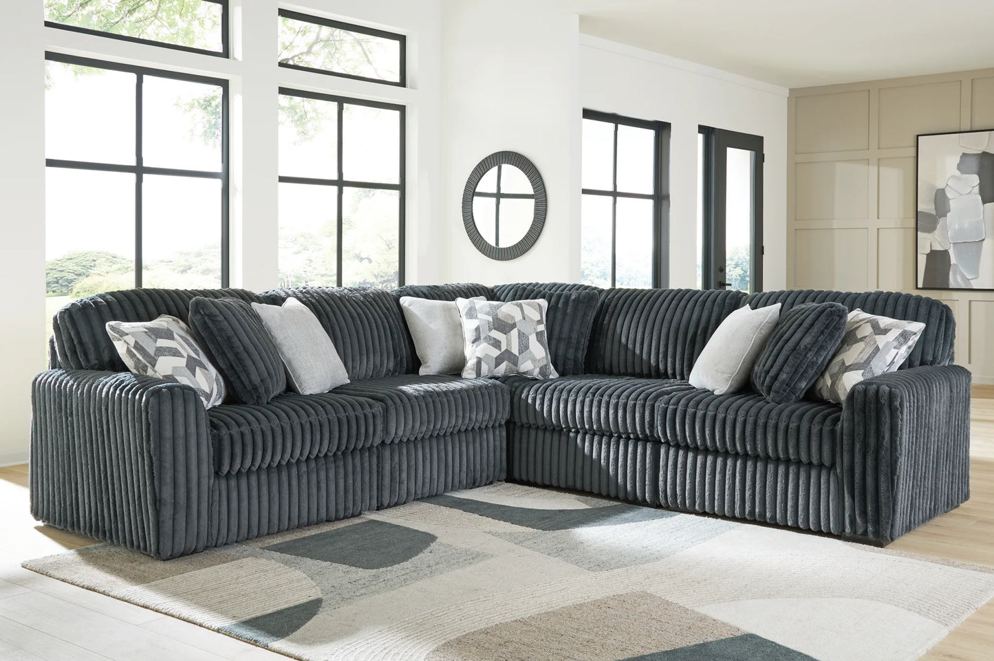Midnight-Madness - 5-Piece Sectional - Gunmetal