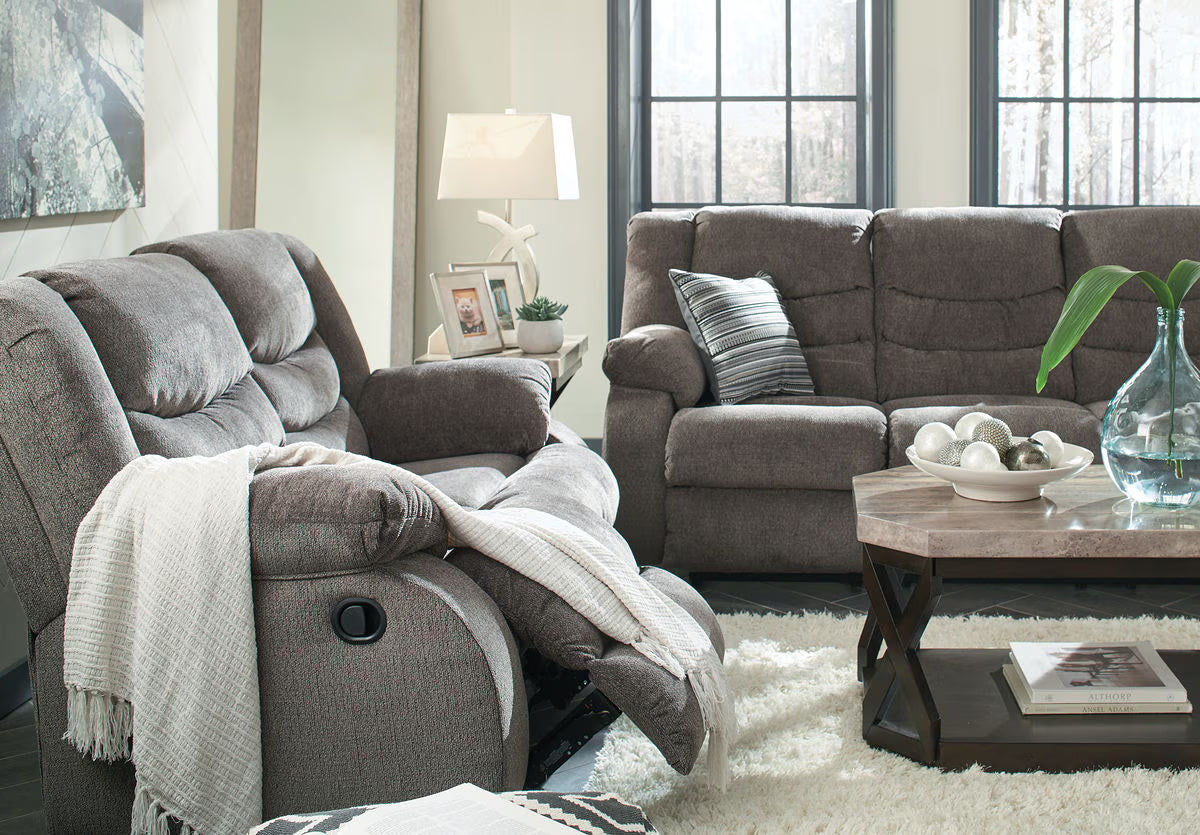 Tulen - Gray - 3 Pc. - Reclining Sofa, Loveseat, Rocker Recliner