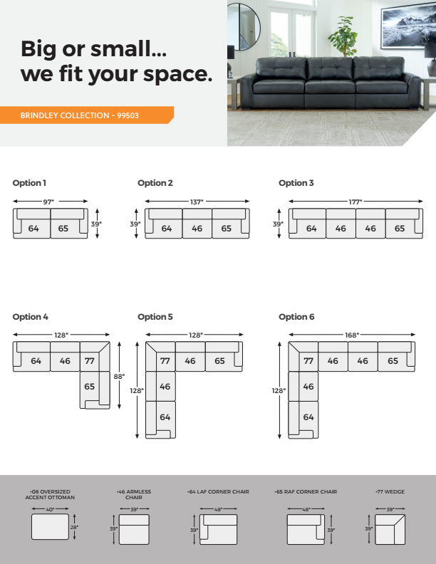 Brindley Pier - Fog - 3-Piece Sectional Sofa