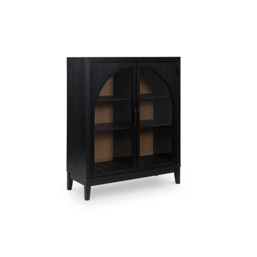 Armenleigh - Black / Brown - Bar Cabinet