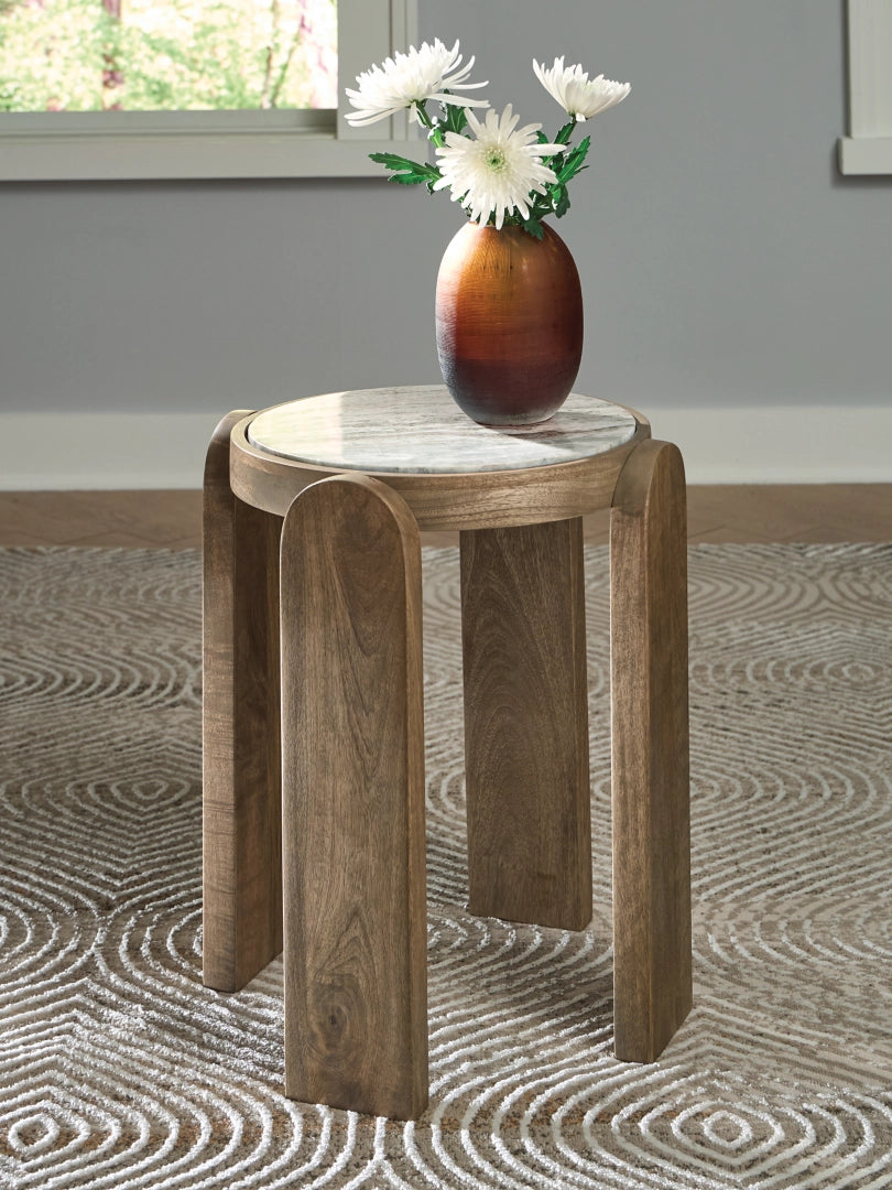 Gavrilley - Gray / White / Brown - Accent Table