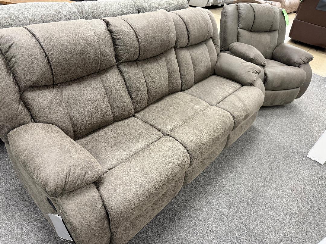 Ashley “First Base” Reclining Sofa and Rocker Recliner