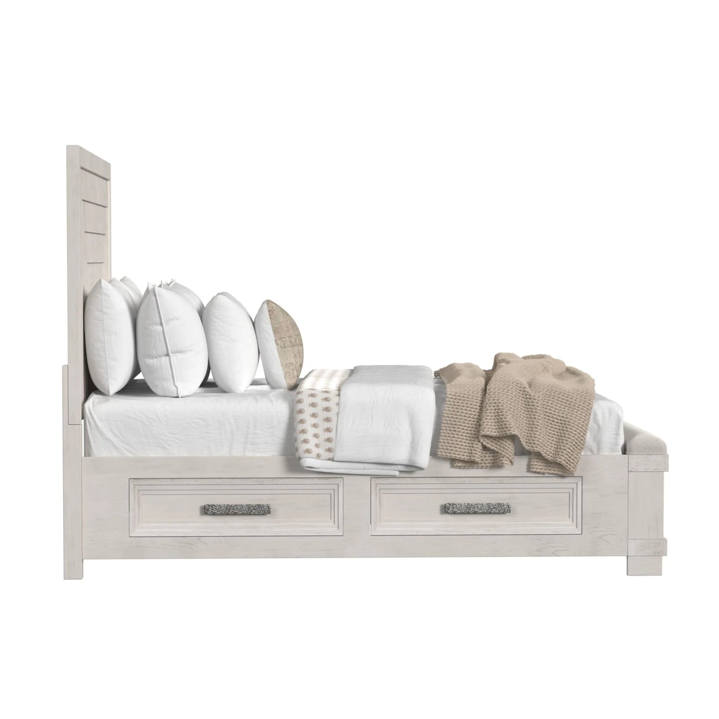 Avalanche - King Storage Bed - Antique White