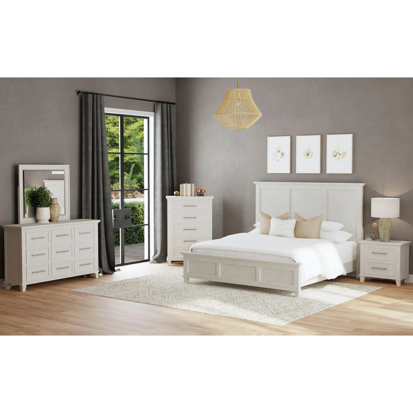 Canterbury - King Panel Bed - Ivory