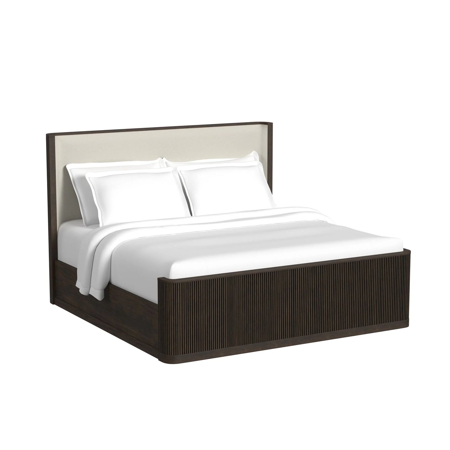 Sylvie - King Upholstered Bed - Dark Brown