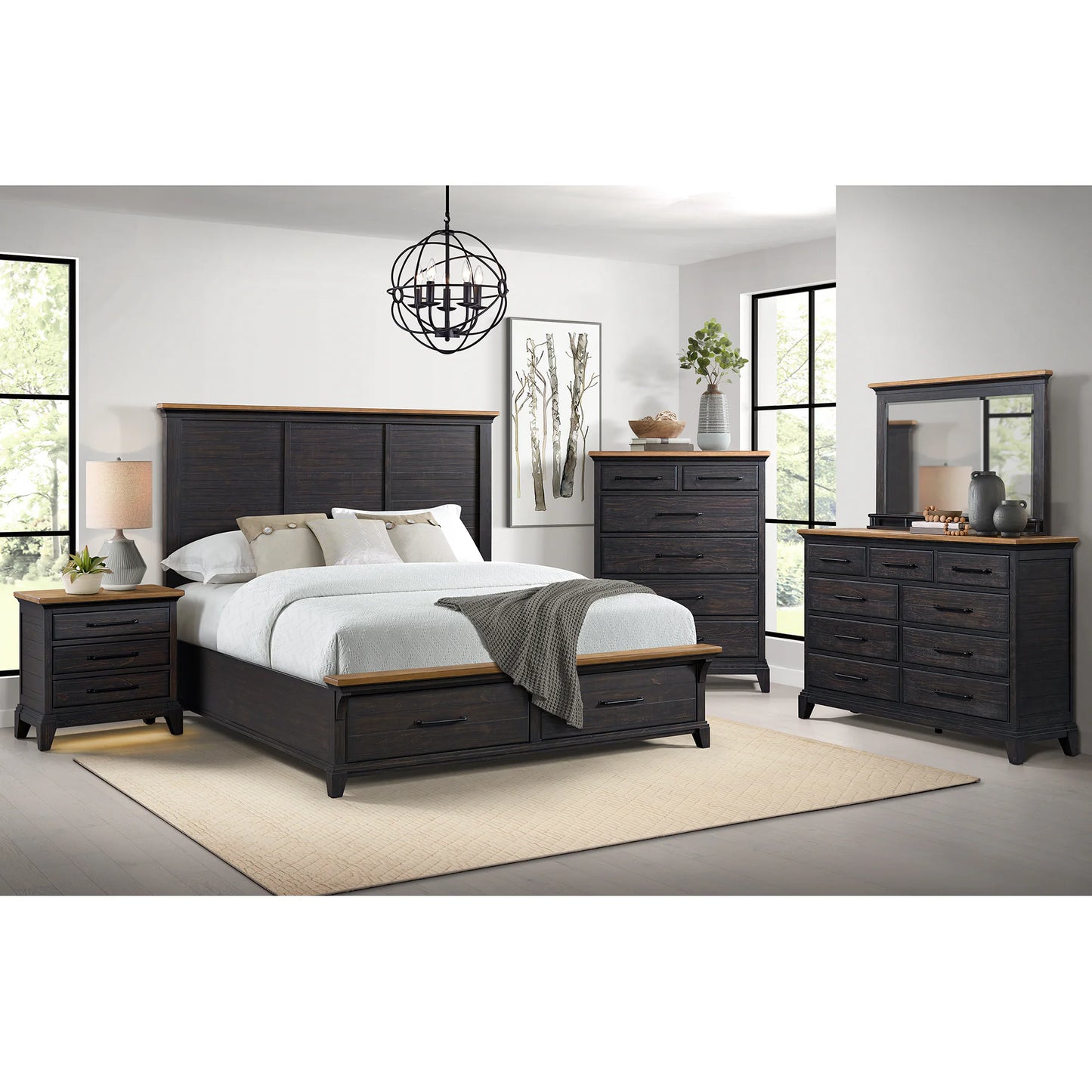 Montrose - King Storage Bed - Espresso & Brown