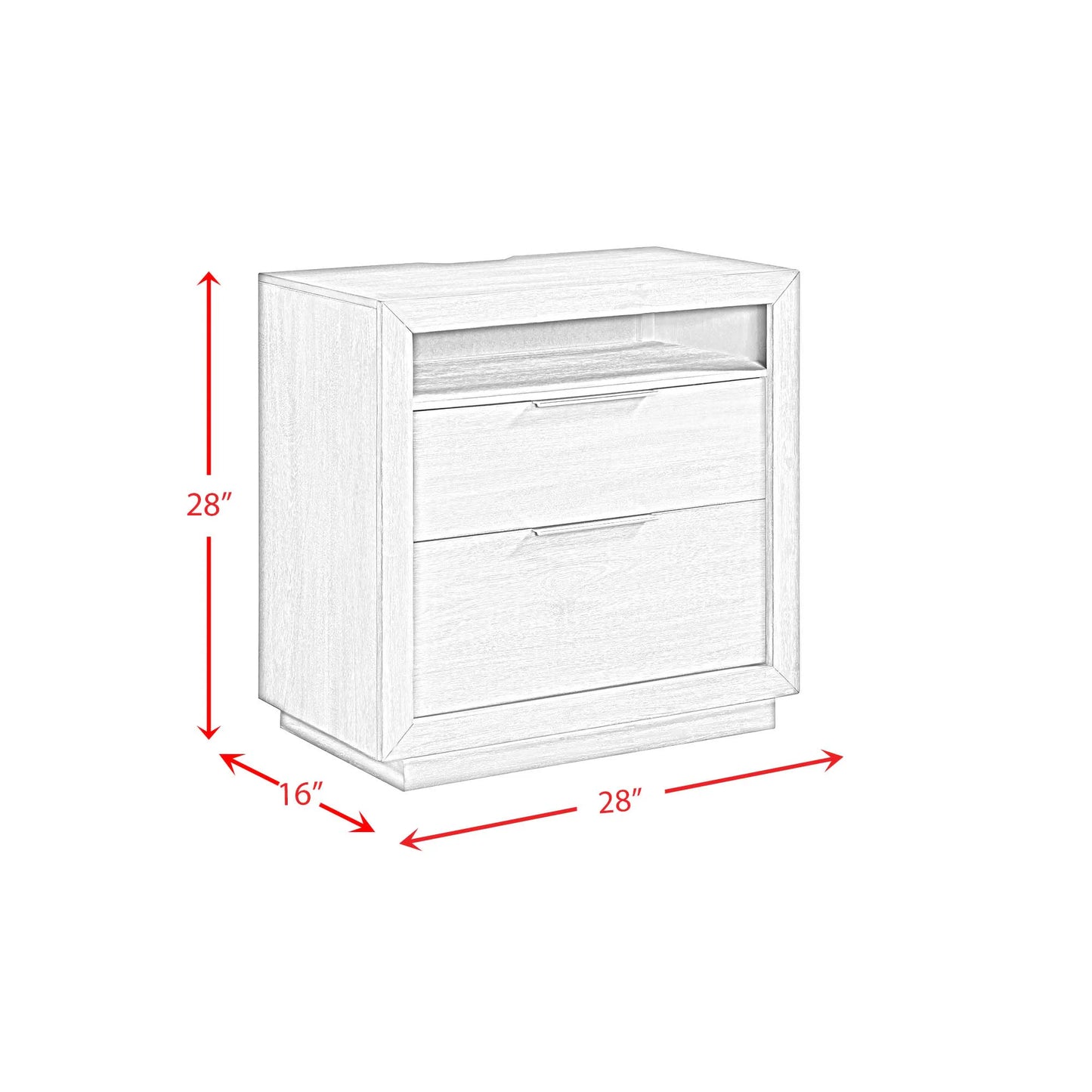 Arcadia - 2-Drawer Nightstand With USB - Gray