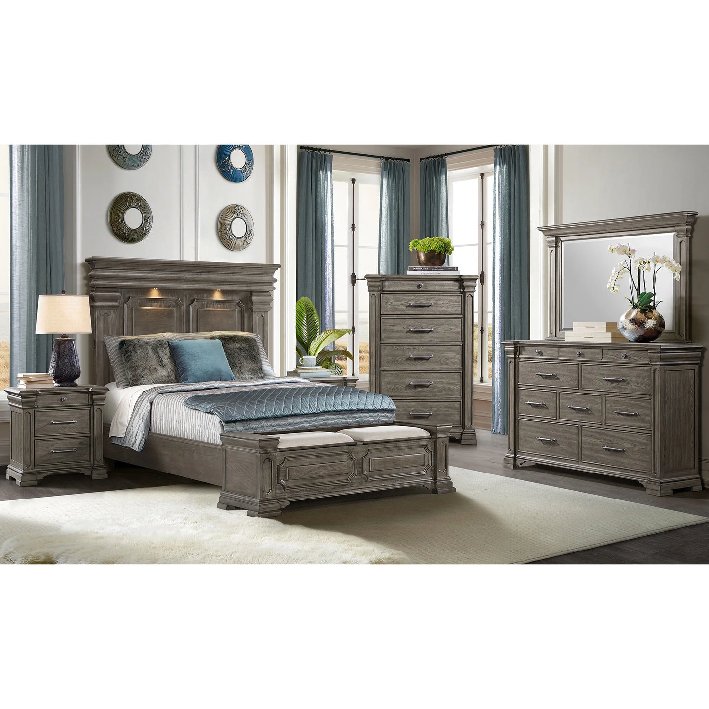Kings Court - Queen Storage Bed - Gray