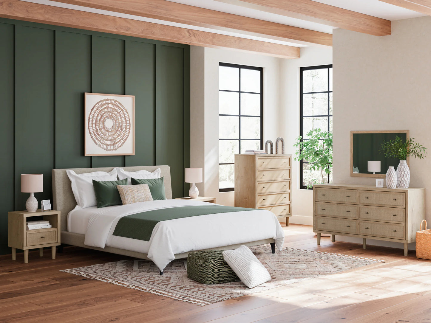 Cielden - Soft Gray - King Upholstered Bed With Roll Slats