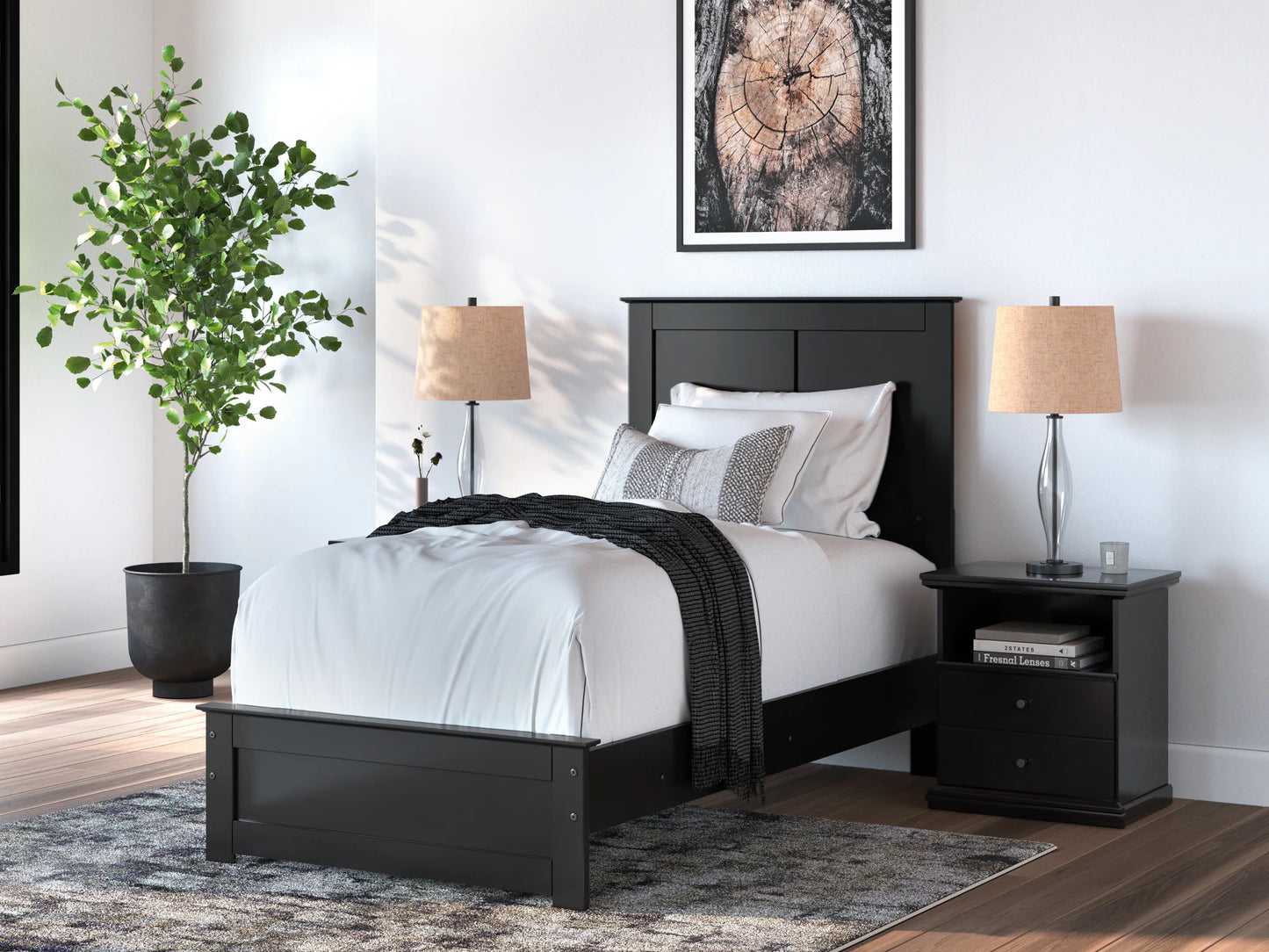 Maribel - Twin Panel Bed - Black