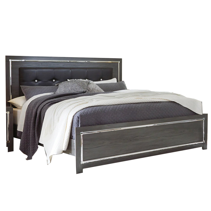 Lodanna - Gray - King Panel Bed With Roll Slats