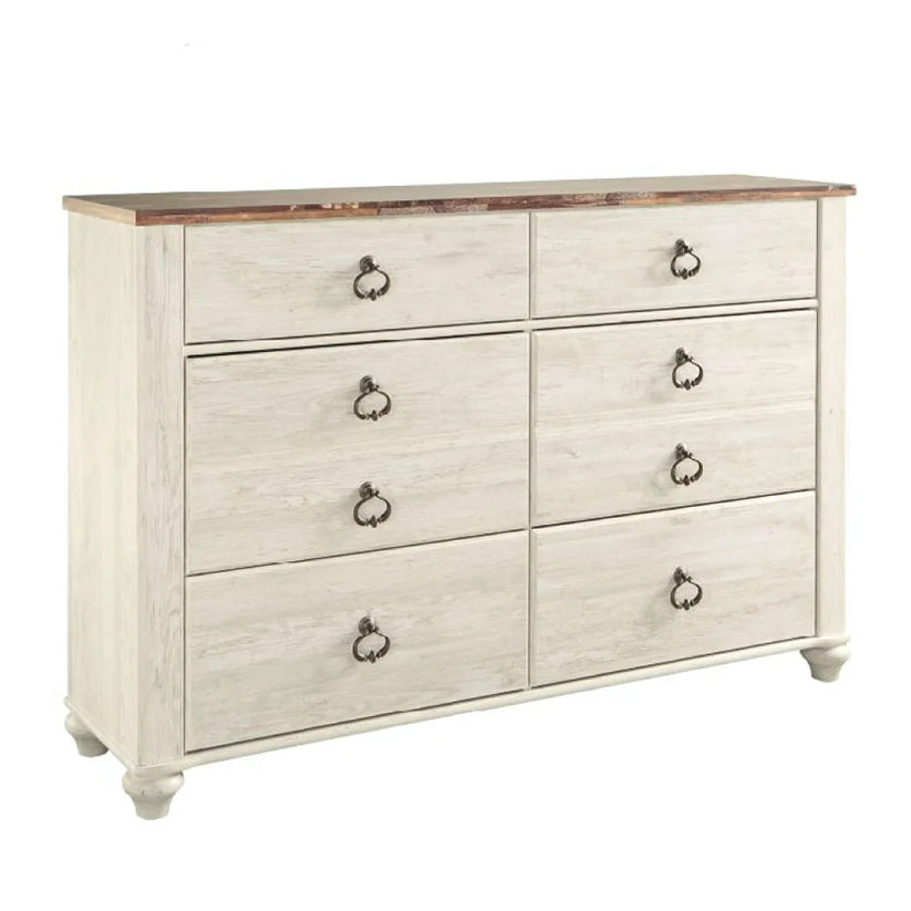 Willowton - Brown / Beige / White - Six Drawer Dresser Furniture Warehouse Ohio Willowton - Brown / Beige / White - Six Drawer Dresser Furniture Warehouse Ohio