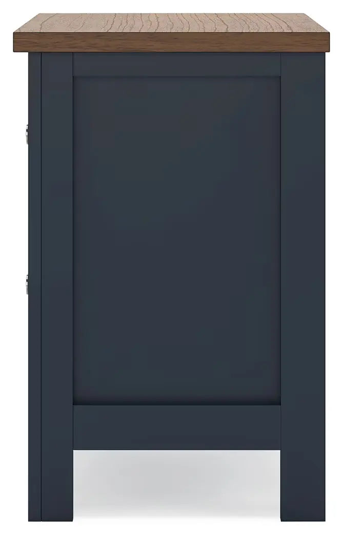Landocken - Brown / Blue - Two Drawer Night Stand 6